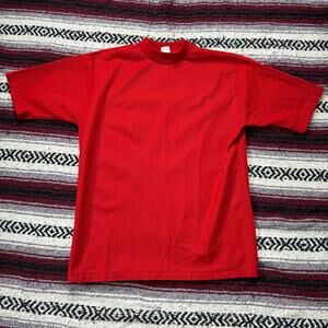 Men's Vintage 1970's Diplomat Ultra Knit Blank True Red Retro Tee Shirt Sz Large